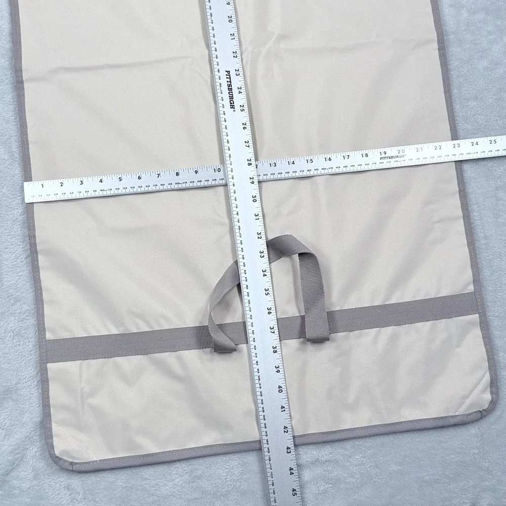 Brioni Garment Bag Cream Grey Logo Hanging Folding Suit Carrier Travel Cover 075